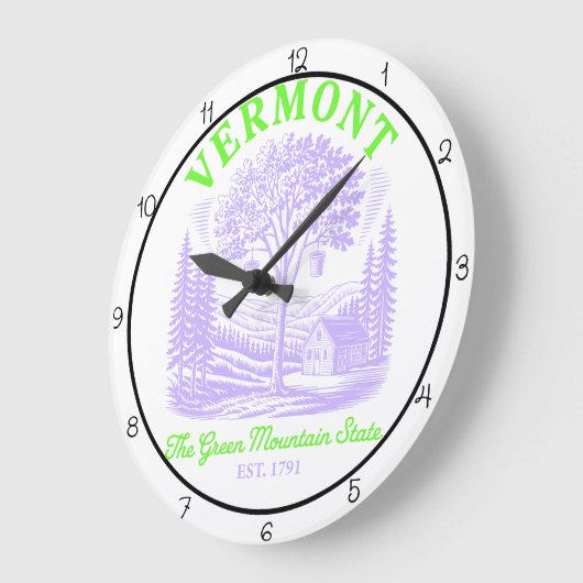 Vermont Green Mountain State Cabin  ラージ壁時計 (傾斜)