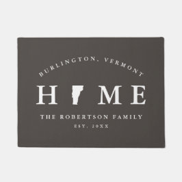 Vermont Map Matの灰色と白の州、Doormat ドアマット