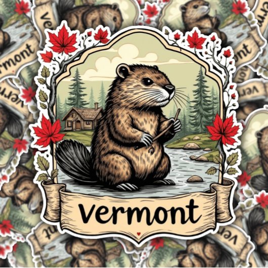 Vermont Nature Sticker | Beaver & Woods Sticker シール
