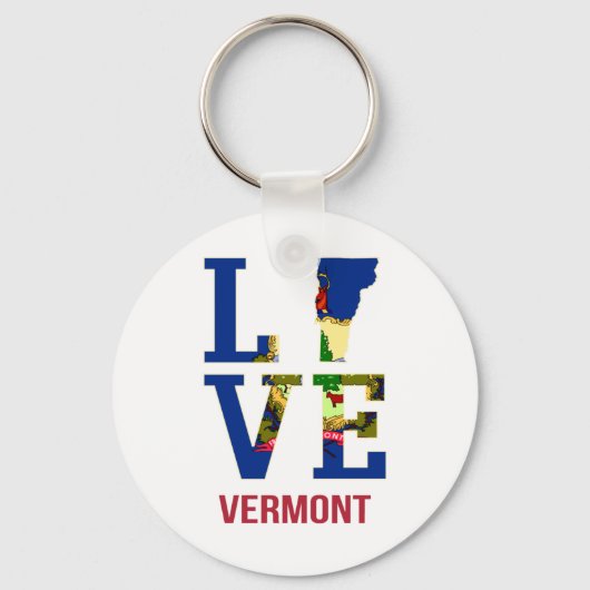 Vermont State Flag Love キーホルダー (正面)