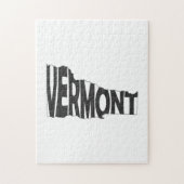 Vermont State Name Word Art Black ジグソーパズル (縦)