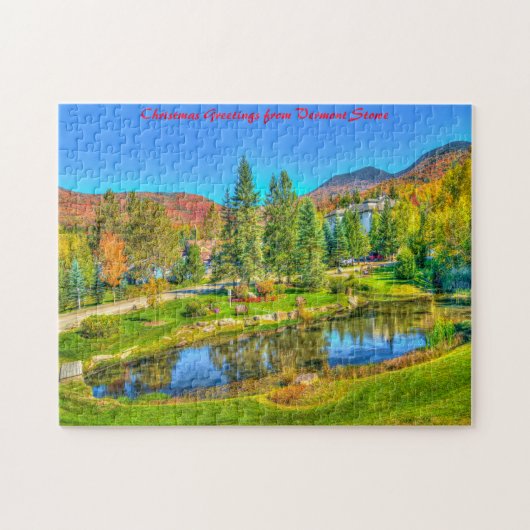 Vermont Stowe.クリスマスの挨拶 ジグソーパズル (横)
