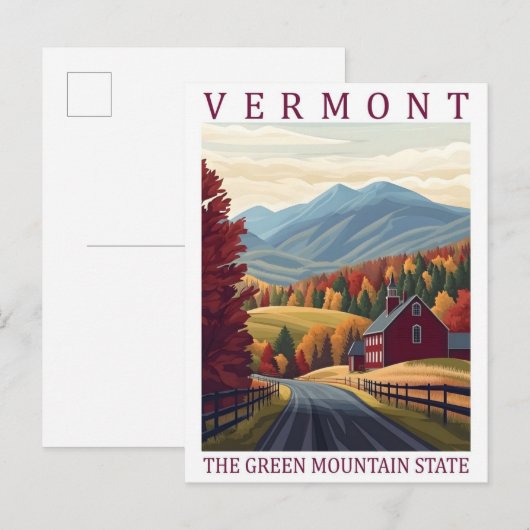 Vermont the Green Mountains State USA Travel Place ポストカード (正面/裏面)