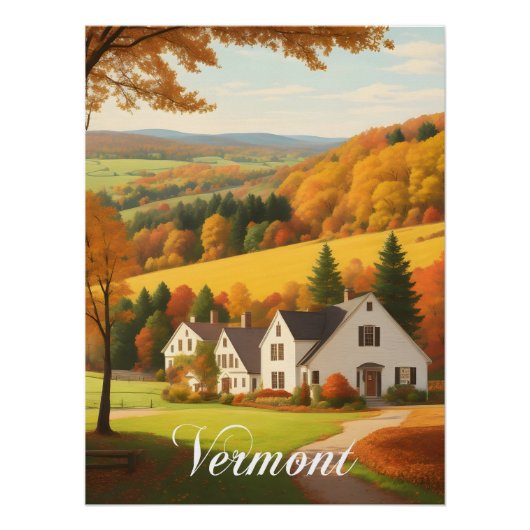 Vermont USA Autumn Scene ポスター (正面)
