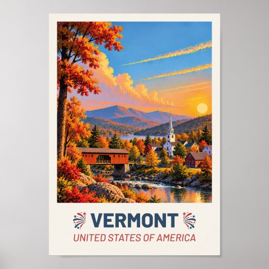 Vermont USA – Vintage Travel Poster ポスター (正面)