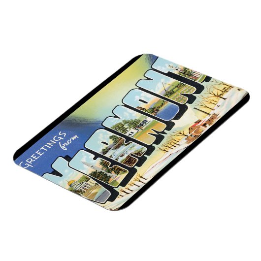 Vermont_Vintage旅行ポスターからの挨拶 マグネット (左側)