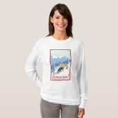 VermontDownhillのスキーヤー場面 Tシャツ (正面フル)