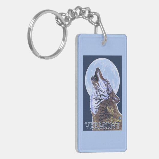 VermontHowlingのオオカミ キーホルダー (正面左)