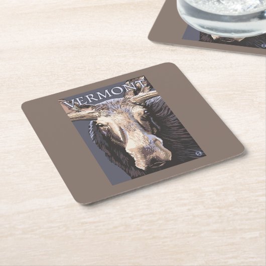 VermontMooseの終わり スクエアペーパーコースター (アングル)