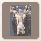VermontMooseの終わり スクエアペーパーコースター (正面)