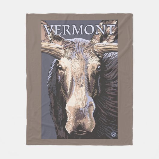 VermontMooseの終わり フリースブランケット (正面)