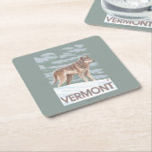 VermontWolf場面 スクエアペーパーコースター (アングル)