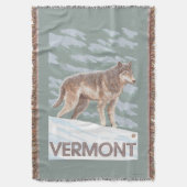 VermontWolf場面 スローブランケット (正面縦)