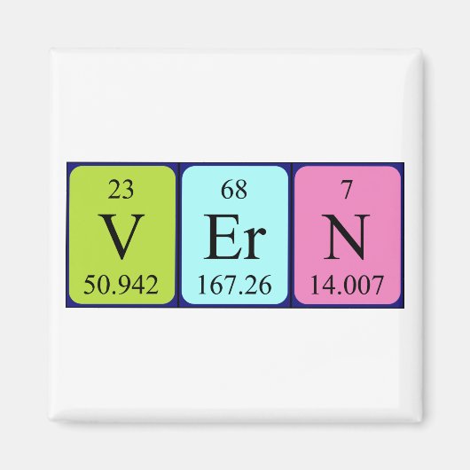 Vern周期表名マグネット マグネット (正面)