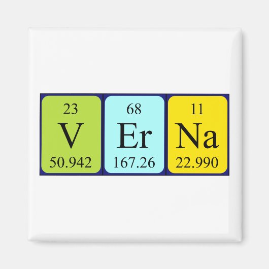 Verna周期表名磁石 マグネット (正面)