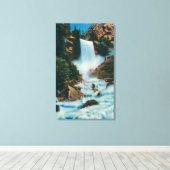 Vernal滝アットヨセミテヨセミテ， CA キャンバスプリント (インサイチュ (ウッドフロア))