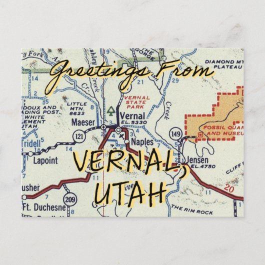 Vernal Utah Postcard ポストカード (正面)