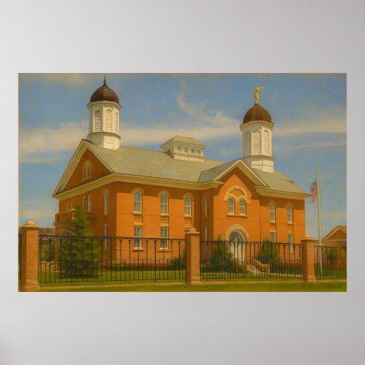 Vernal Utah Temple 絵を描's™ LDS Wall Art Poster ポスター (正面)