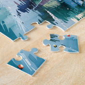 Vernazza Cinque Terre Italy Watercolor Custom ジグソーパズル (側面)