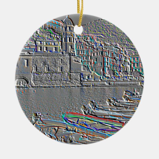 Vernazza, Cinque Terre, Zentrum am Hafen, Relief, セラミックオーナメント (正面)