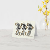 Verneuilアールヌーボーのタツノオトシゴのメッセージカード カード (黄色い花)