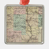 Vernon郡、アルカディアおよびViroquaの地図 メタルオーナメント (正面)