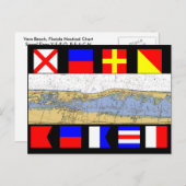 Veroビーチ、Floridaグラフ航海のシグナルフラグ ポストカード (正面/裏面)