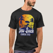 Vero Beach 2023 Florida Sunset Beach Retro Premium Tシャツ (正面)