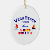 Vero Beach FLのシグナルフラグ セラミックオーナメント (右)
