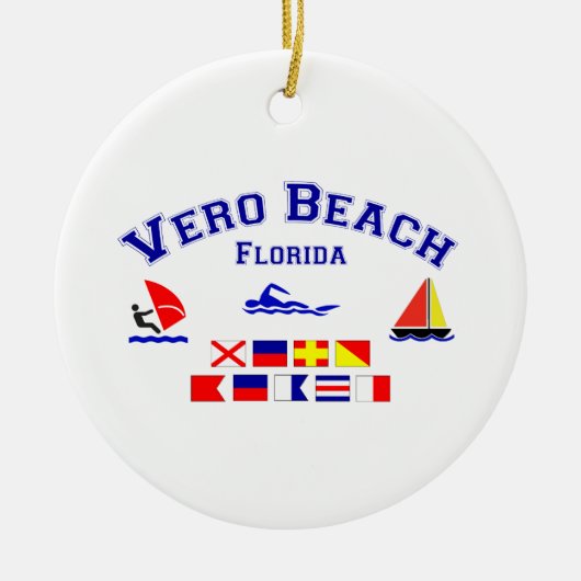 Vero Beach FLのシグナルフラグ セラミックオーナメント (正面)