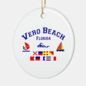 Vero Beach FLのシグナルフラグ セラミックオーナメント (左)