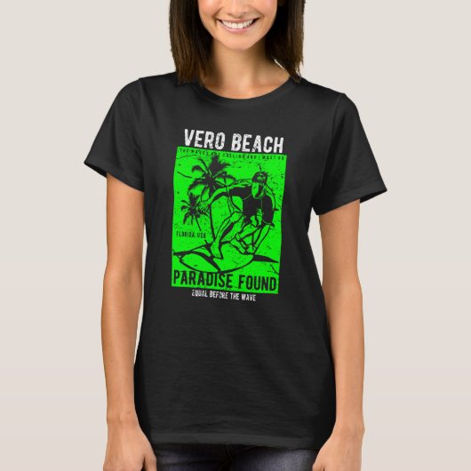 Vero Beach Florida Retro Distressed Style Souvenir Tシャツ (正面)