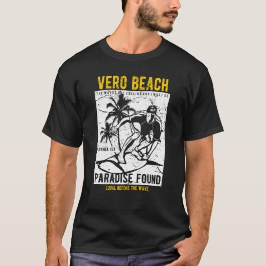 Vero Beach Florida Retro Distressed Style Souvenir Tシャツ (正面)