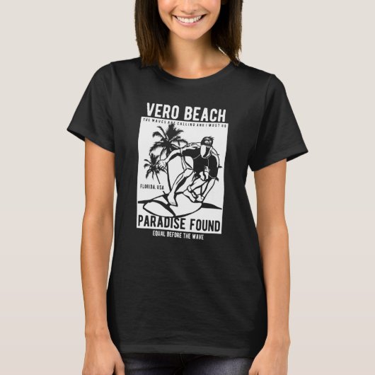 Vero Beach Florida Retro Style Souvenir Tシャツ (正面)
