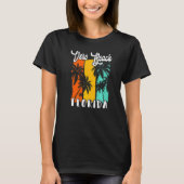 Vero Beach Palm Trees Beach Florida Retro Vacation Tシャツ (正面)