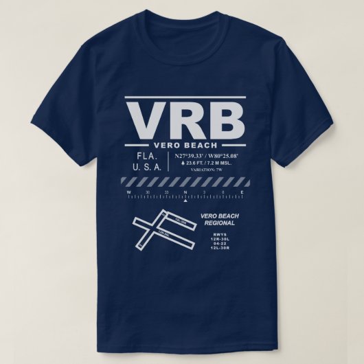 Vero Beach Regional Airport VRB Tシャツ (デザイン正面)
