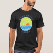Vero Beach Retro Sunset Tシャツ (正面)
