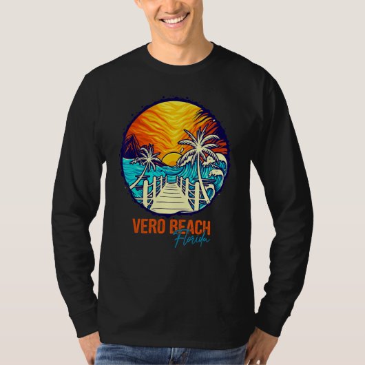 Vero Beach Sunset Matching Vacation Friends Family Tシャツ (正面)