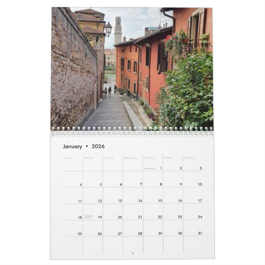 Verona 2026 calendar カレンダー (1月 2026)