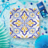 Verona Fleur Elegant Indigo Honey Mediterranean ペーパープレート (パーティー)