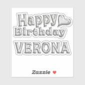 Verona Happy Birthday silver Aufkleber Sticker シール (シート)
