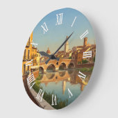 Verona Italy Bridge Travel ラージ壁時計 (傾斜)