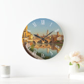 Verona Italy Bridge Travel ラージ壁時計 (ホーム)