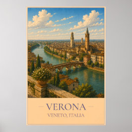 Verona, Italy – Vintage Travel Poster ポスター