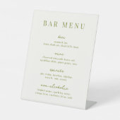 VERONA Moss Greenバーメニューリスト 台座サイン (正面)