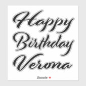 Verona Name Vorname black Sticker Geburtstag シール (シート)