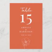 Verona Sunsetフローラ結婚の5x7テーブル番号 (正面)