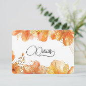 Verona Sunsetフローラ金ゴールドQRコード結婚の詳細 エンクロージャーカード (スタンド正面)