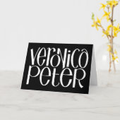 Veronica & Peterホワイトカード カード (黄色い花)