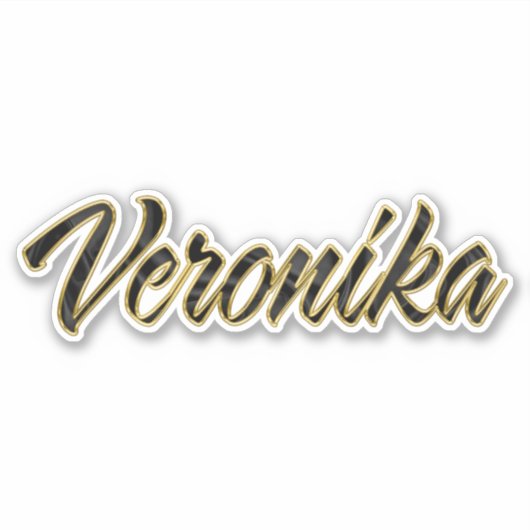Veronika black gold Lettering Aufkleber Sticker シール (正面)